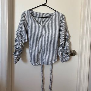 Striped long sleeve blouse